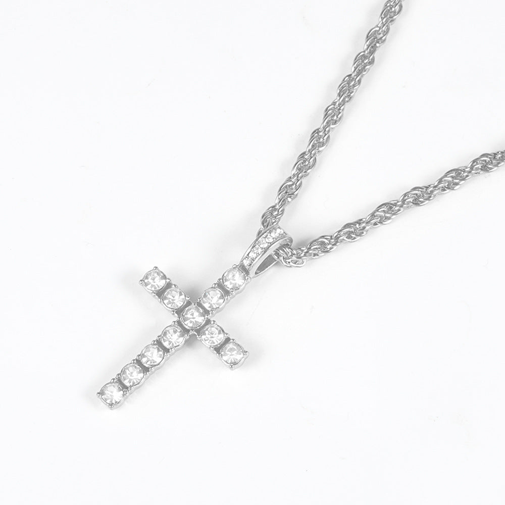 Cross pendant on a sparkling tennis chain – photo 4