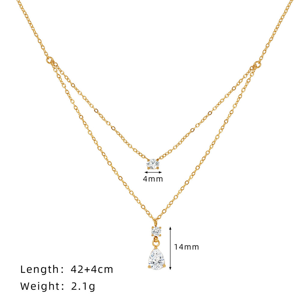 Gold-tone layered teardrop necklace – photo 5