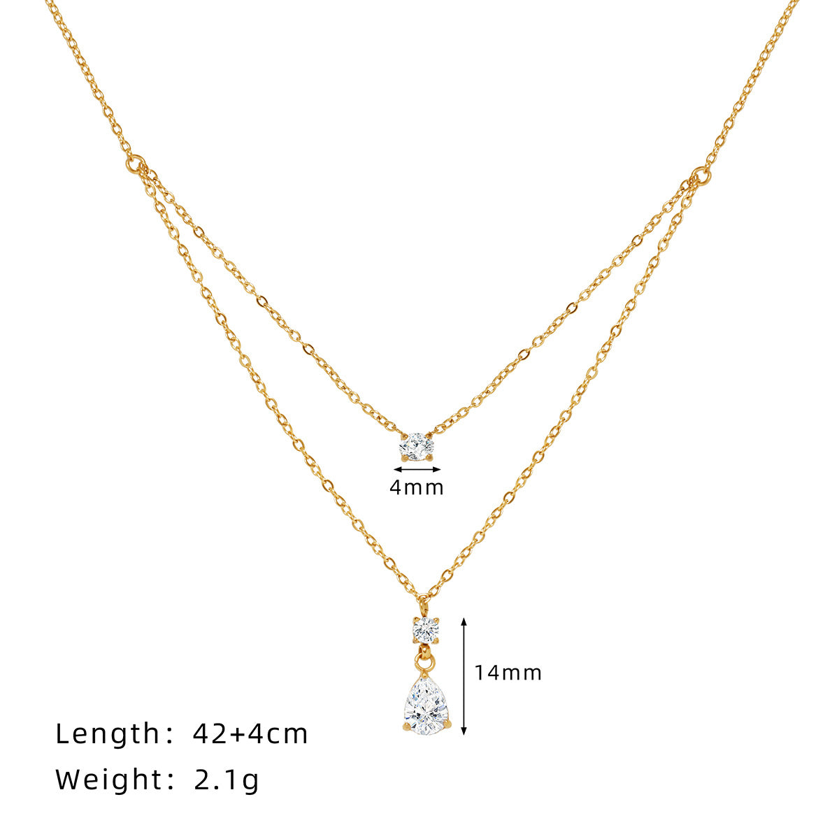 Gold-tone layered teardrop necklace – photo 5
