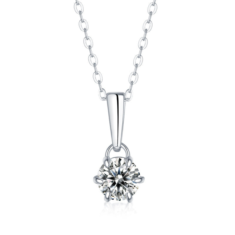 Cushion halo solitaire pendant necklace in silver-tone – photo 4