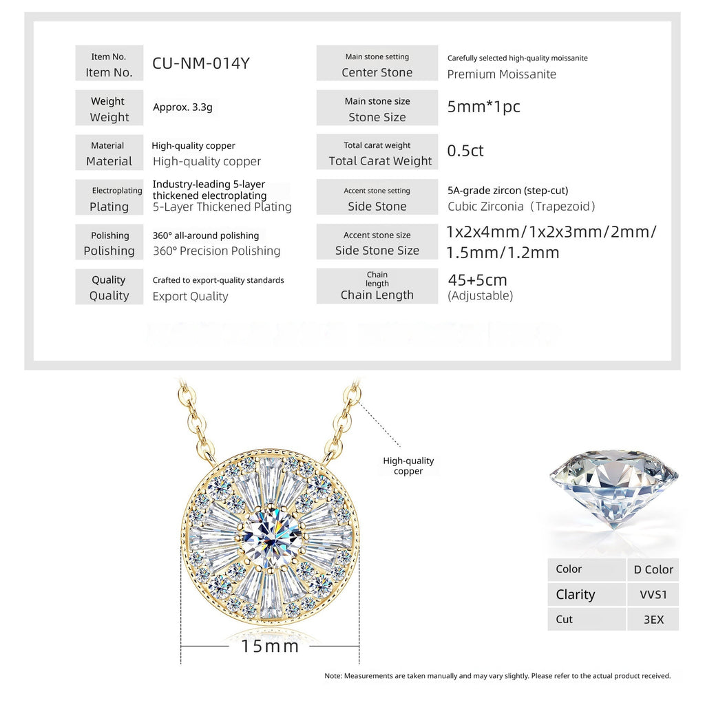 Round halo medallion necklace with sparkling stones – photo 5