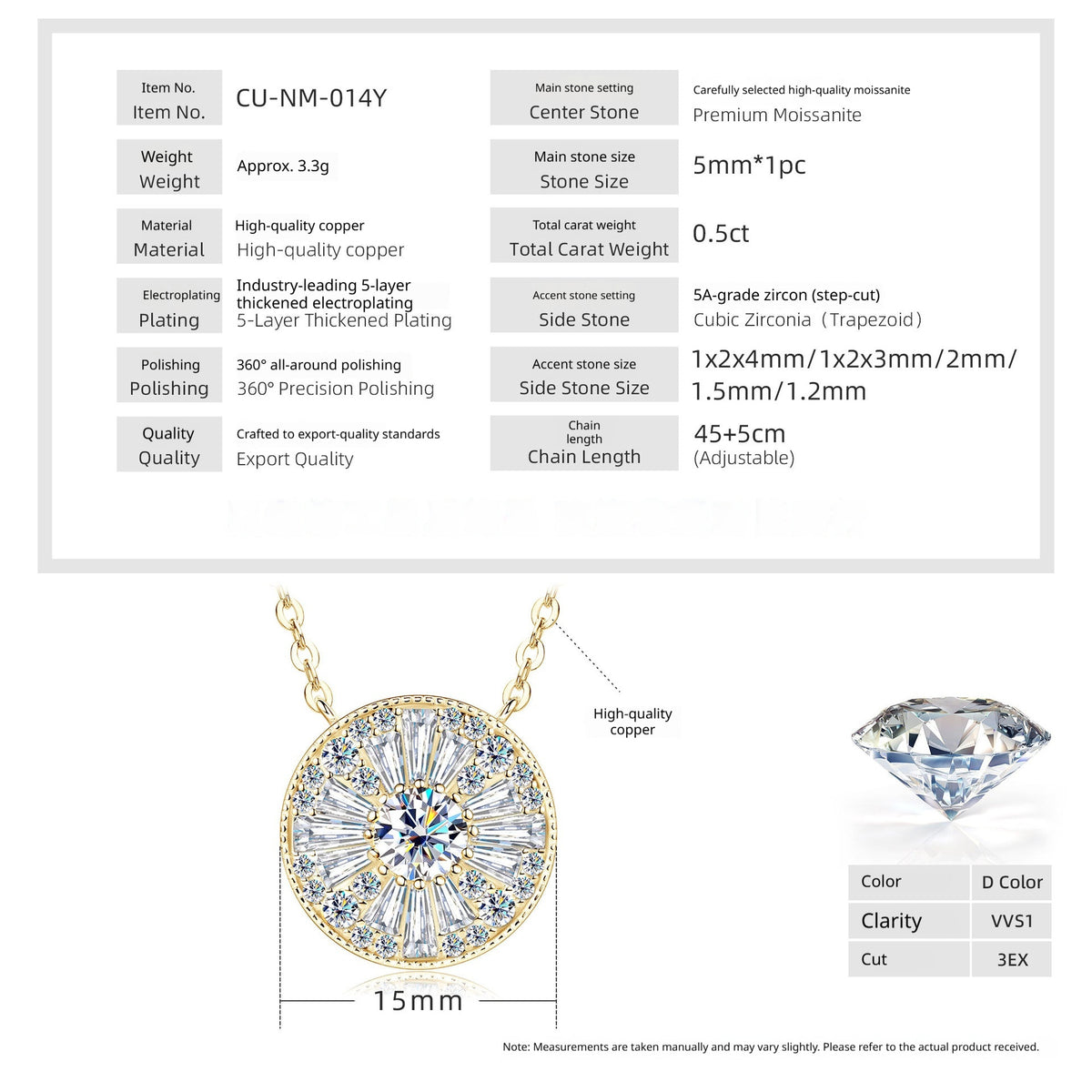 Round halo medallion necklace with sparkling stones – photo 5