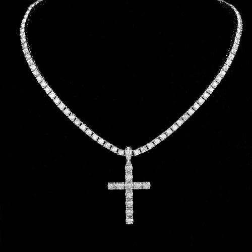 Cross pendant on a sparkling tennis chain