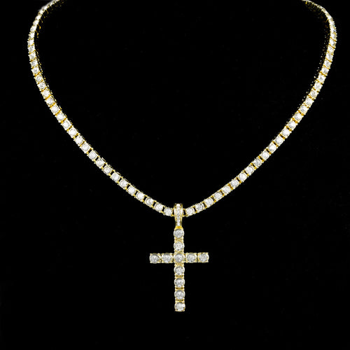 Cross pendant on a sparkling tennis chain – photo 2