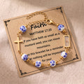 Mustard seed cross bracelet with ceramic beads