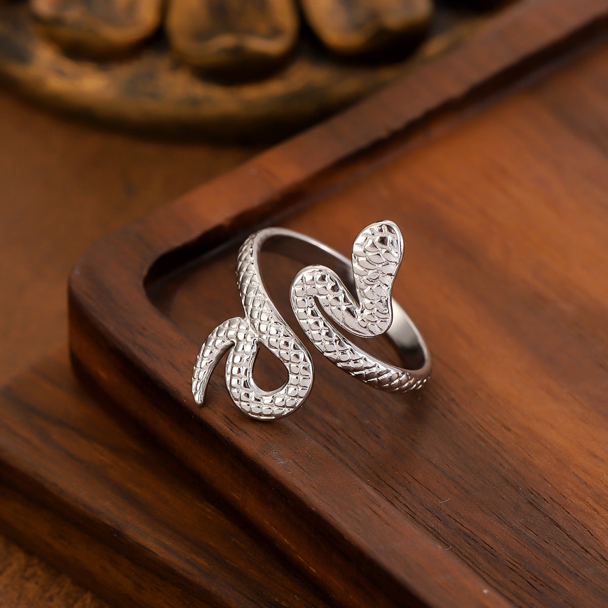 Gold-tone coiled snake wrap ring – photo 7