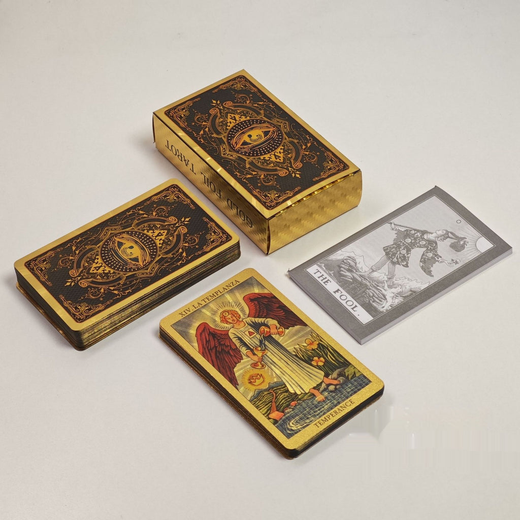 Gold foil tarot card deck