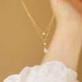 Gold-tone layered teardrop necklace