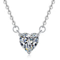 Heart solitaire pendant necklace on a fine silver-tone chain – photo 3