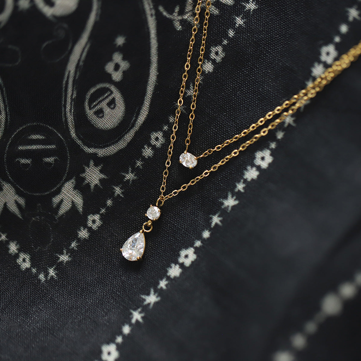 Gold-tone layered teardrop necklace – photo 2