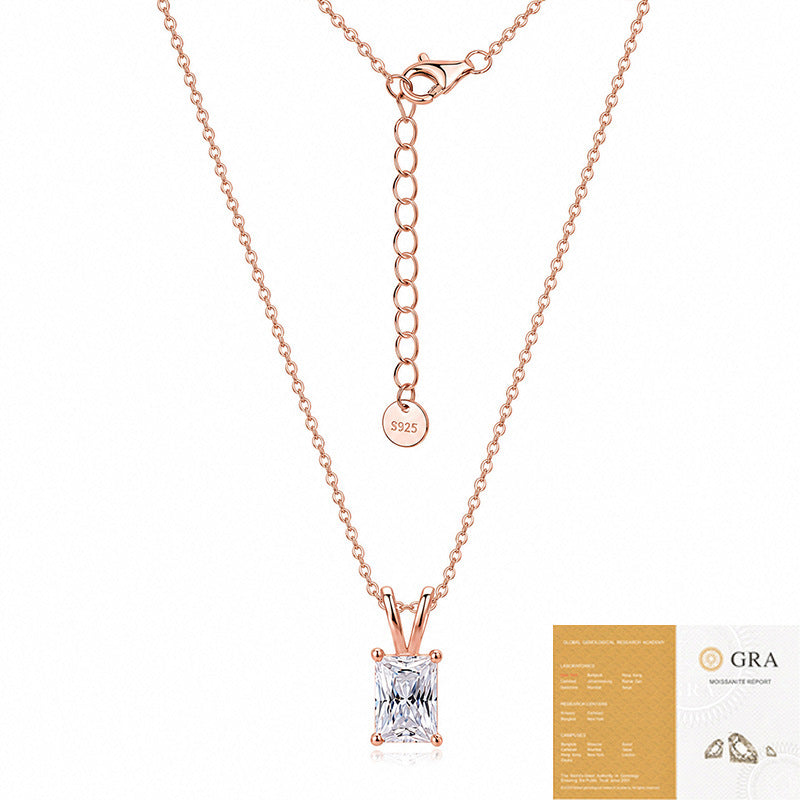 Radiant cut solitaire pendant necklace – photo 3