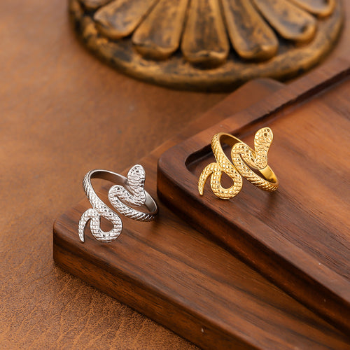 Gold-tone coiled snake wrap ring – photo 2